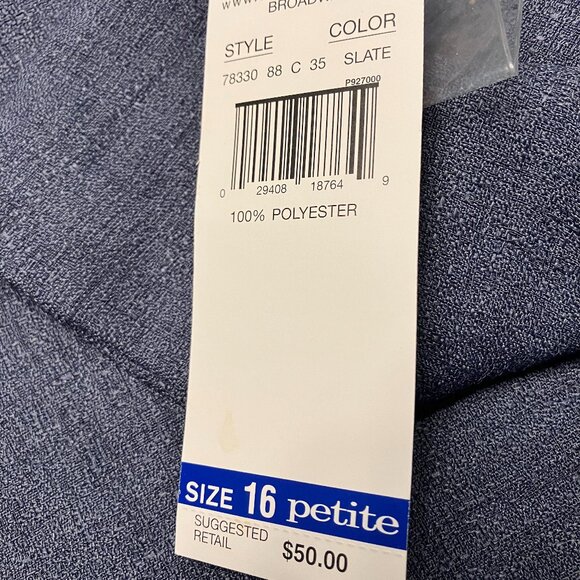 Alfred Dunner Slate Button down embroidered blouse Short sleeve 16P petite NWT - Picture 4 of 8